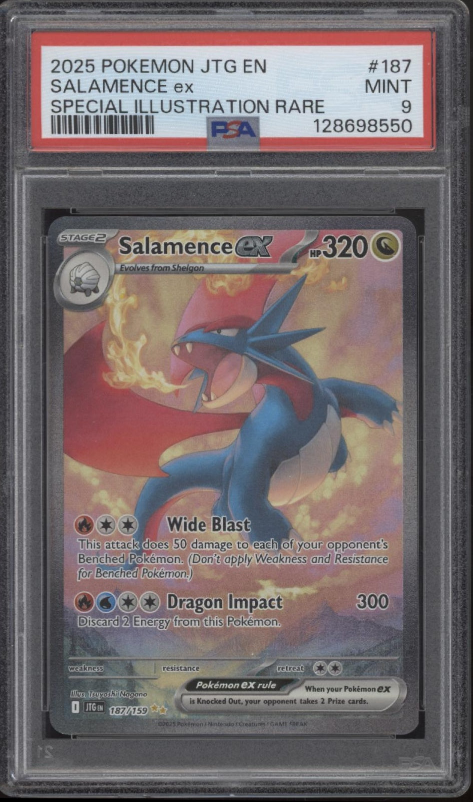 salamence ex pokemon card Salamence ex Pokemon Journey Together Special Illustration Rare #187 PSA 9