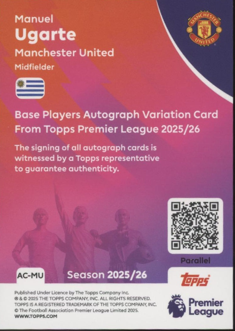 Manuel Ugarte 2025-26 Topps Premier League Green Auto 35/99 #AC-MU