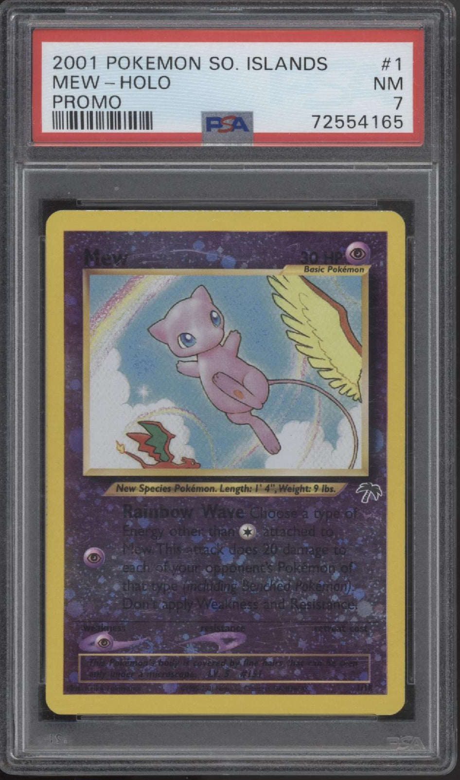rare togepi card Mew Pokemon Southern Islands Promo Holo #1 PSA 7