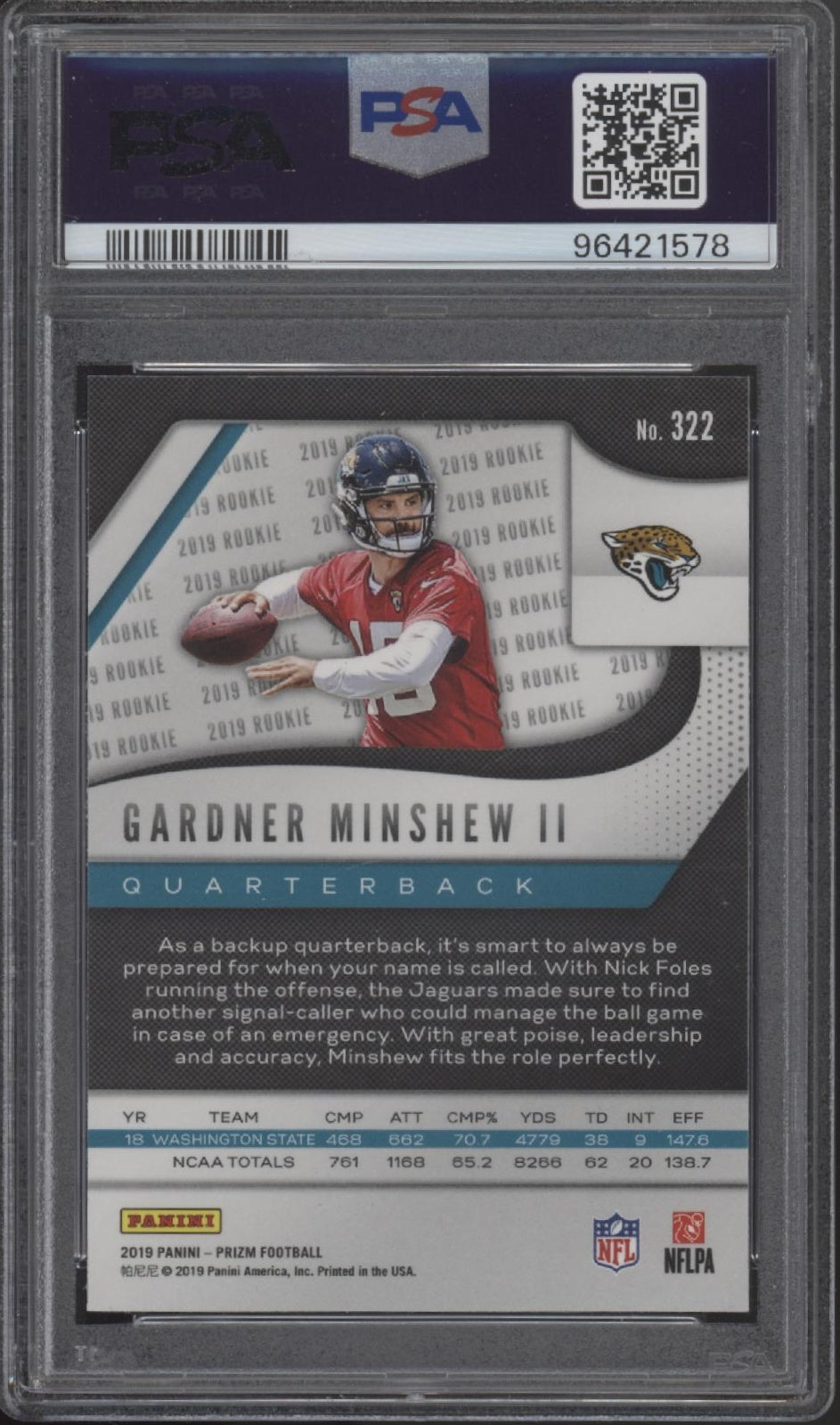 Gardner Minshew II 2019 Panini Prizm RC #322 PSA 10 #1