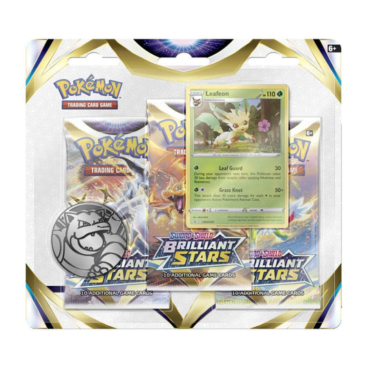Pokemon: Sword & Shield Brilliant Stars 3-Pack Blister (Leafeon)