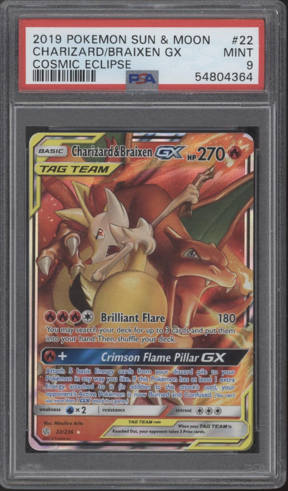 pokemon cards charizard and braixen & GX Cosmic Eclipse #22 PSA 9 Deck:Grave Danger Battle For Baldur's Gate Unleash the power of Bog Creature – Horror
