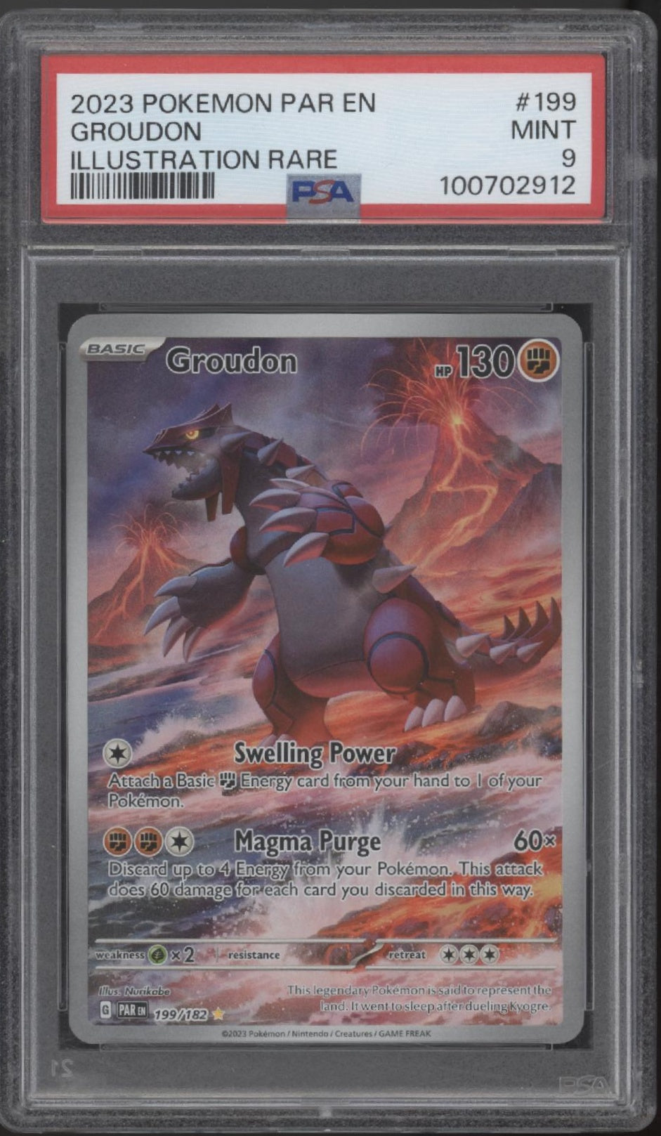 Groudon Pokemon Paradox Rift Illustration Rare #199 PSA 9 #3
