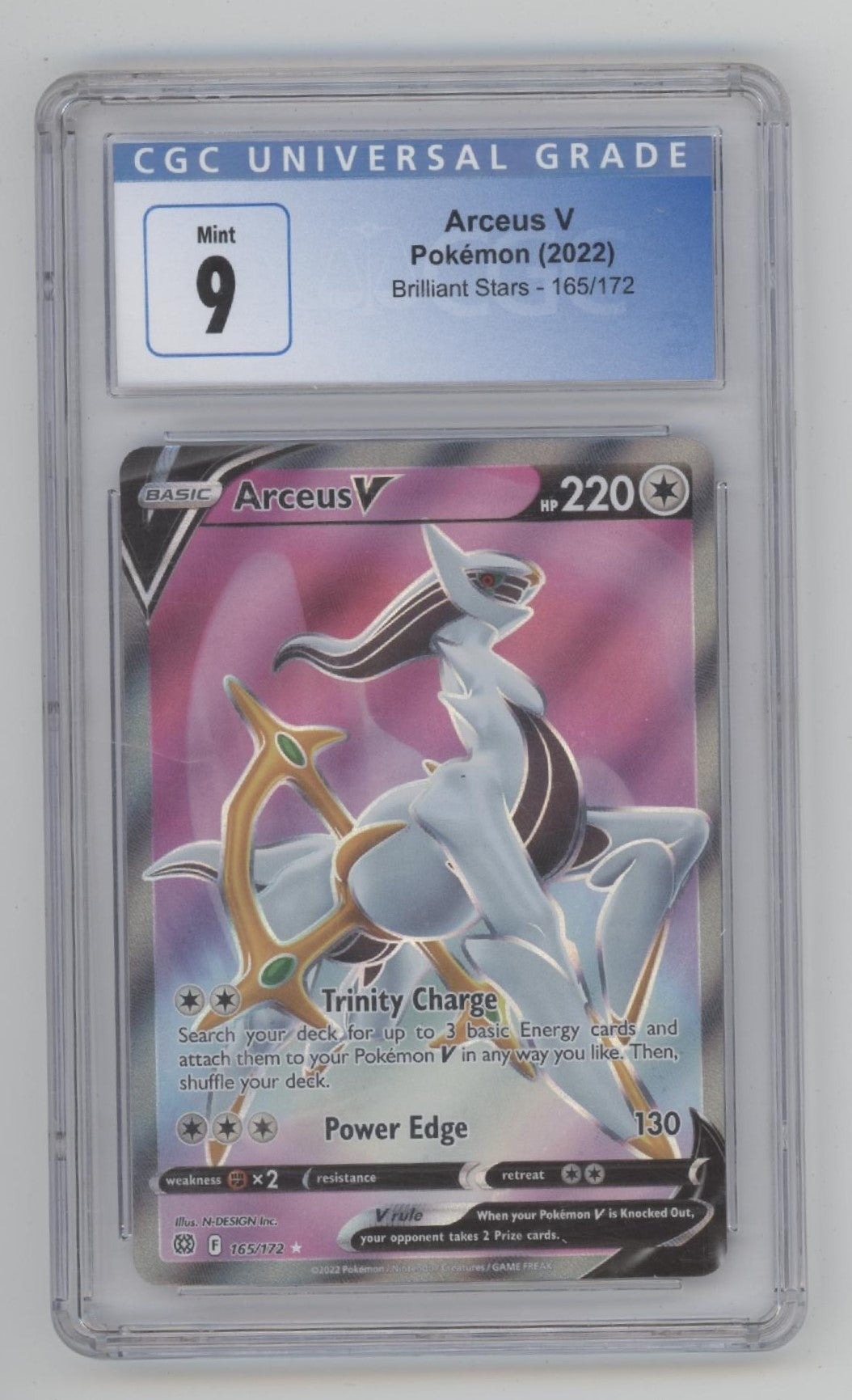 Arceus V Pokemon Brilliant Stars #165 CGC 9 Arceus V Pokemon Brilliant Stars #165 CGC 9