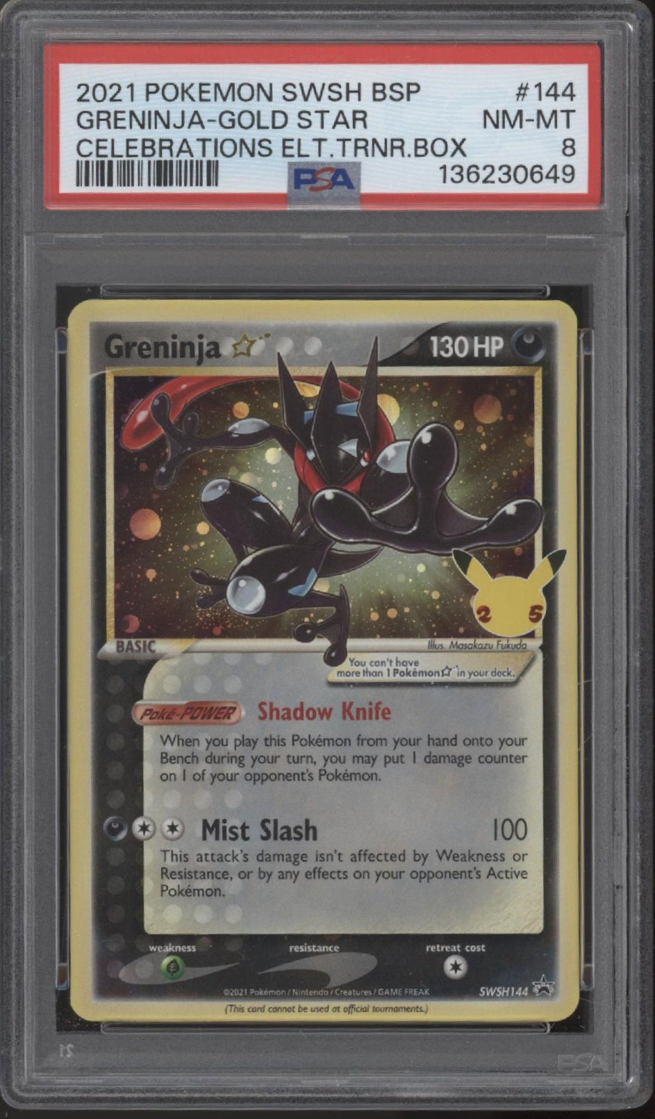 Greninja Pokemon Celebrations Elite Trainer Box Gold Star #144 PSA 8 #2
