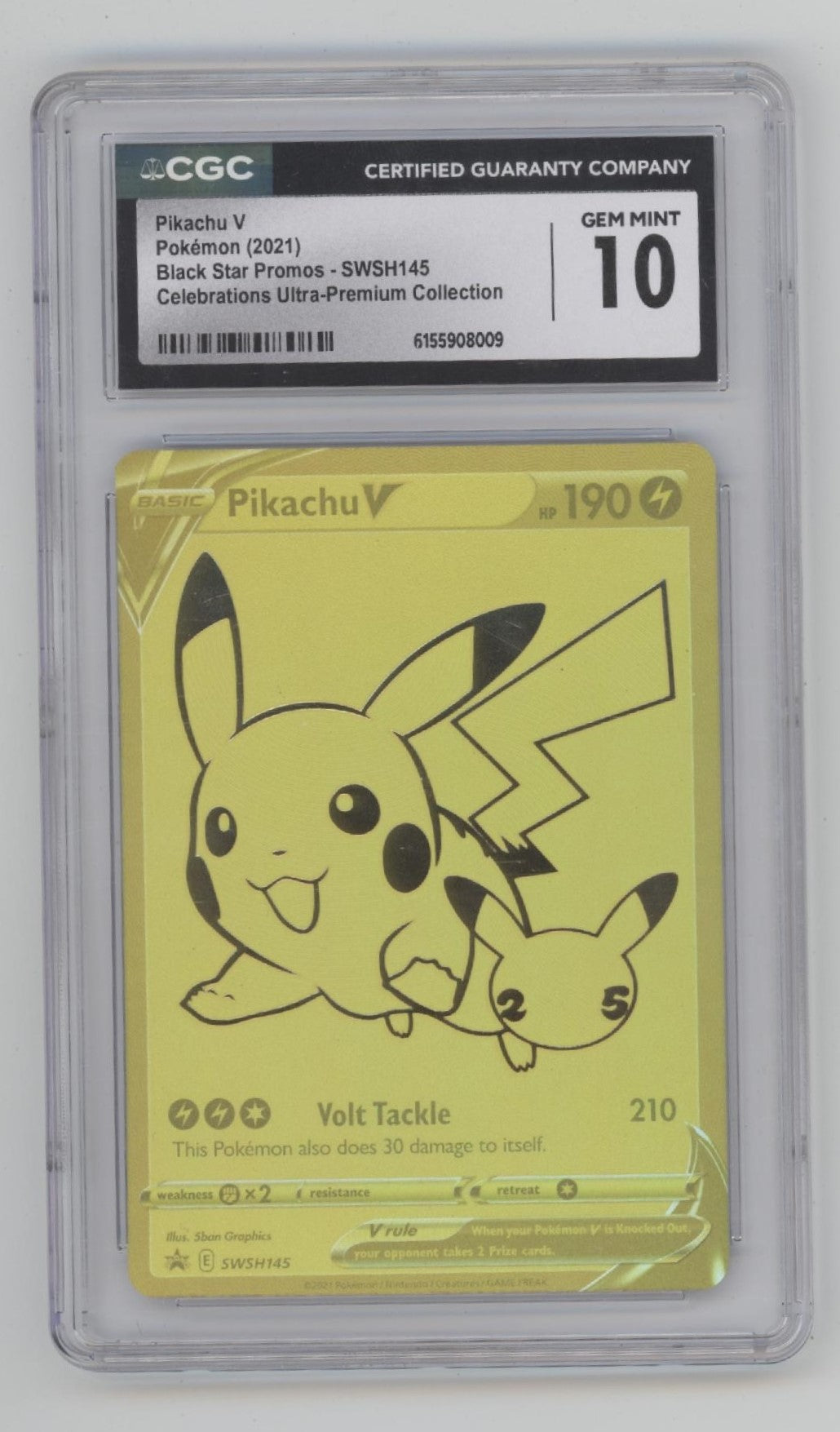 pokemon celebrations pikachu cards Pikachu V Pokemon Celebrations Ultra Premium Collection Promo #SWSH145 CGC 10 #1