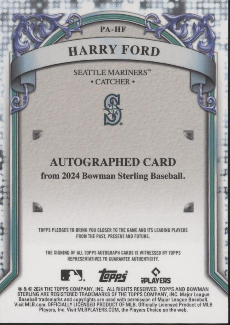 Harry Ford 2024 Bowman Sterling Auto 032/100 #PA-HF