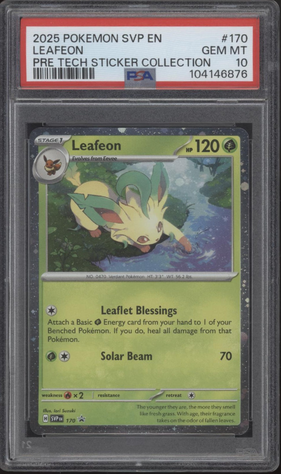 leafeon pokemon card price Leafeon Pokemon Prismatic Evolutions Tech Sticker Collection #170 PSA 10