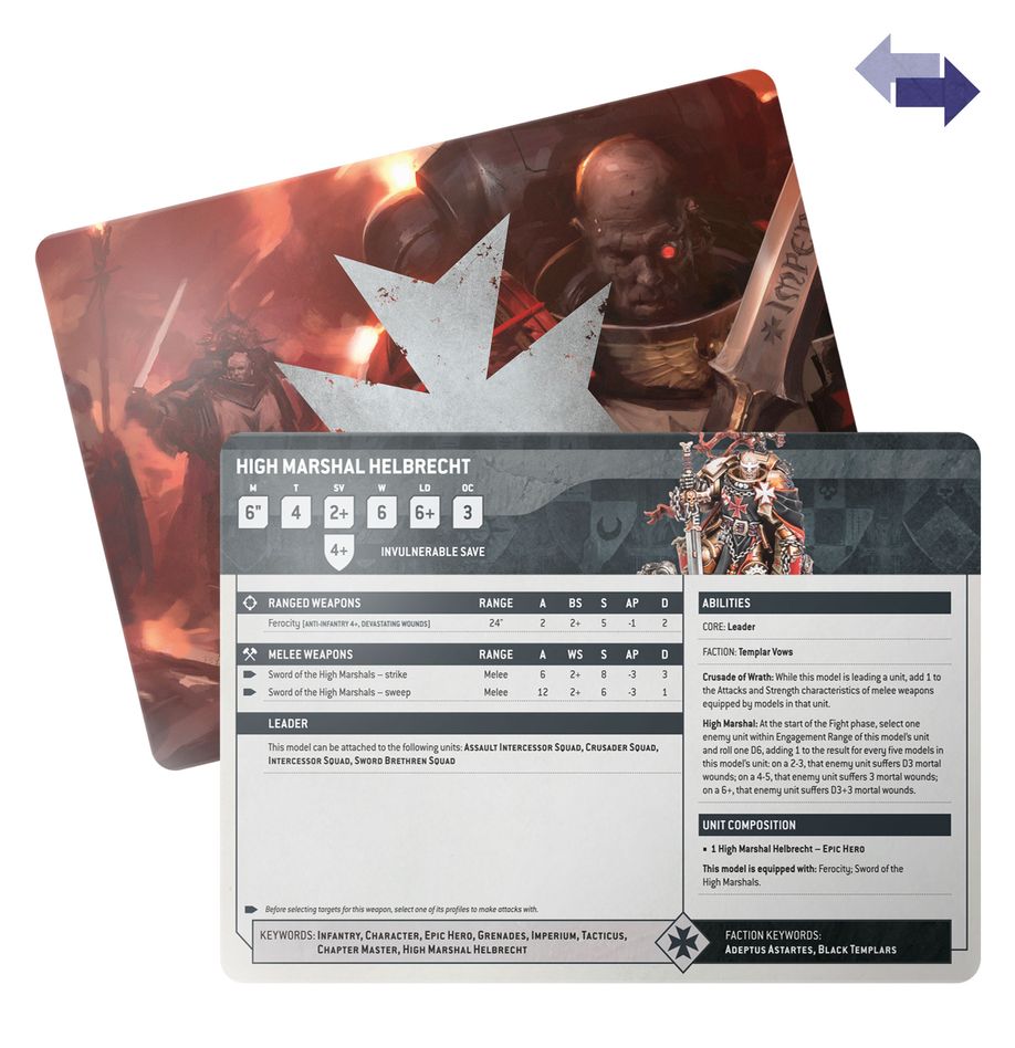 Warhammer 40K: Datasheet Cards - Black Templars