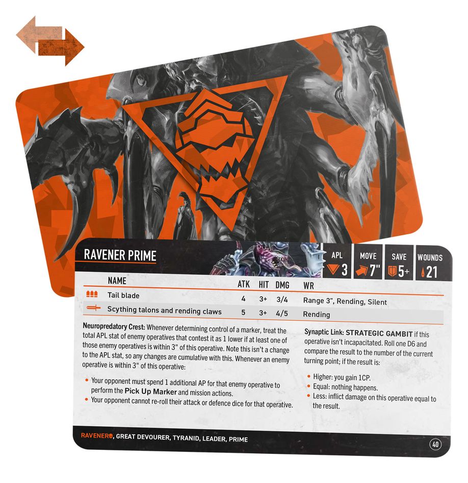 Warhammer 40K: Kill Team Datacards - Raveners(Releases 9-13-2025)
