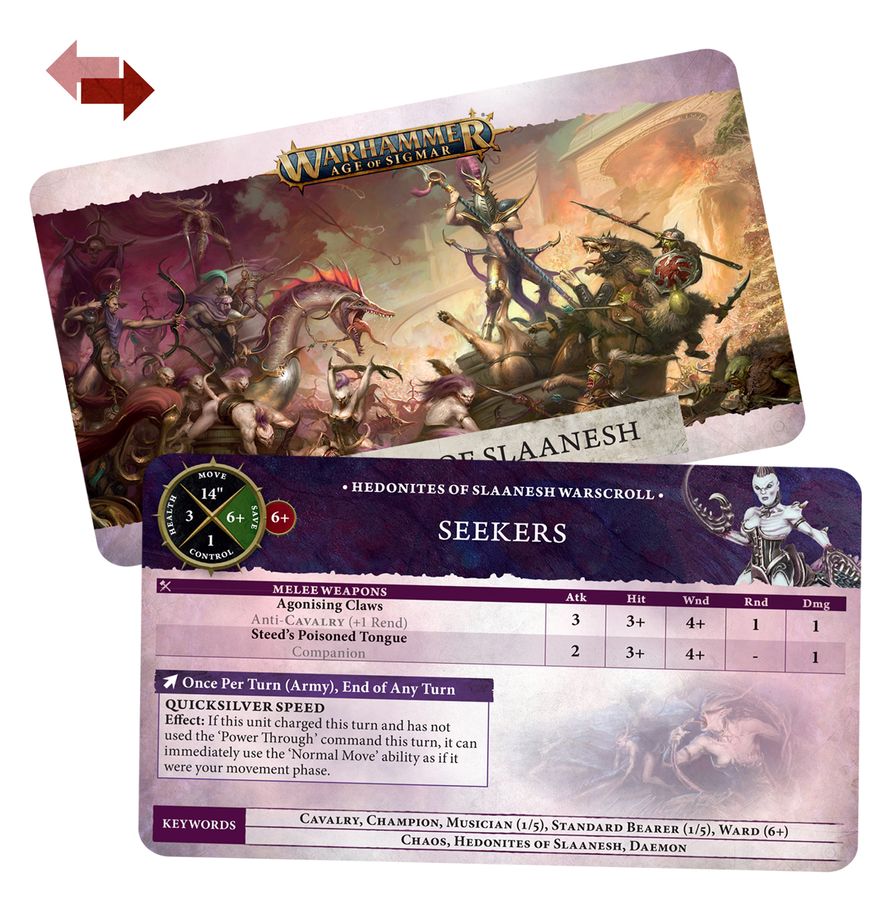 Warhammer Age of Sigmar: Warscroll Cards - Hedonites of Slaanesh