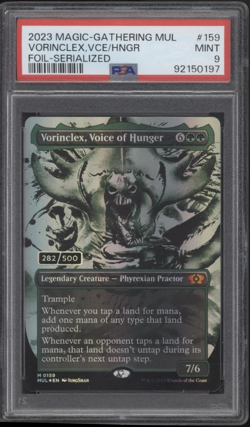 mtg serialized cards for sale Vorinclex Voice of Hunger Magic the Gathering MUL Foil Serialized #159 PSA 9