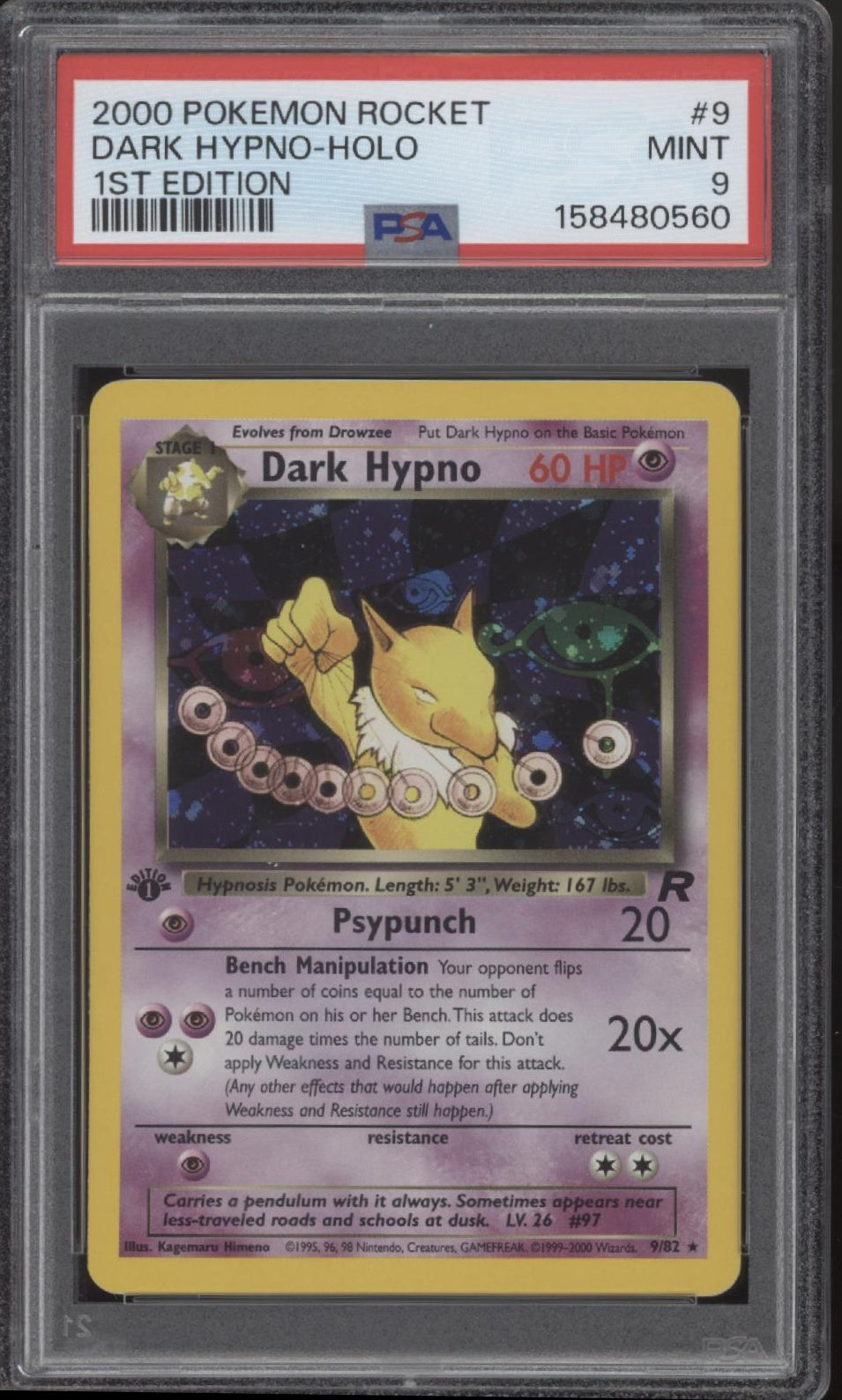 first edition hypno pokemon card 2000 Nintendo Pokemon Gym Challenge Sabrina's Hypno 1St Edition