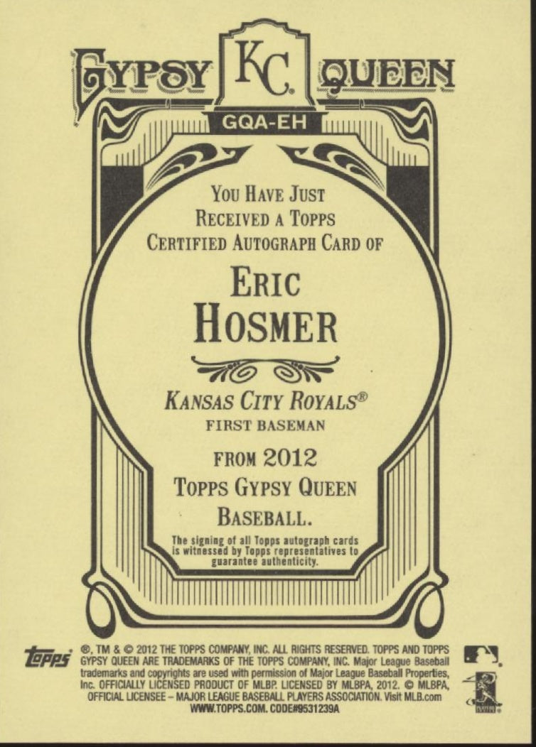 Eric Hosmer 2012 Topps Gypsy Queen Auto #GQA-EH