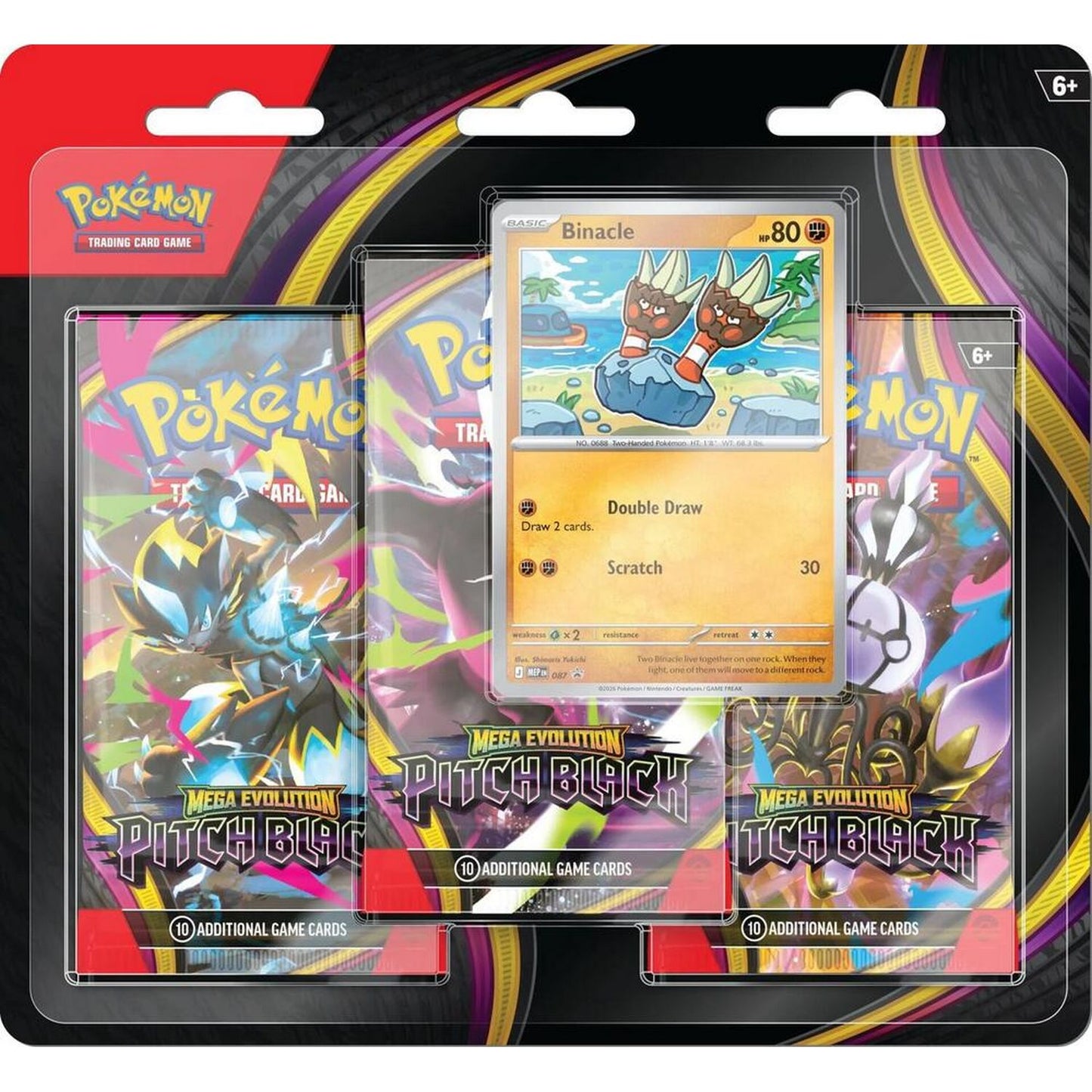 Pokemon: Mega Evolution Pitch Black 3-Pack Blister (ME05) *Expected Release Date 07-17-2026*