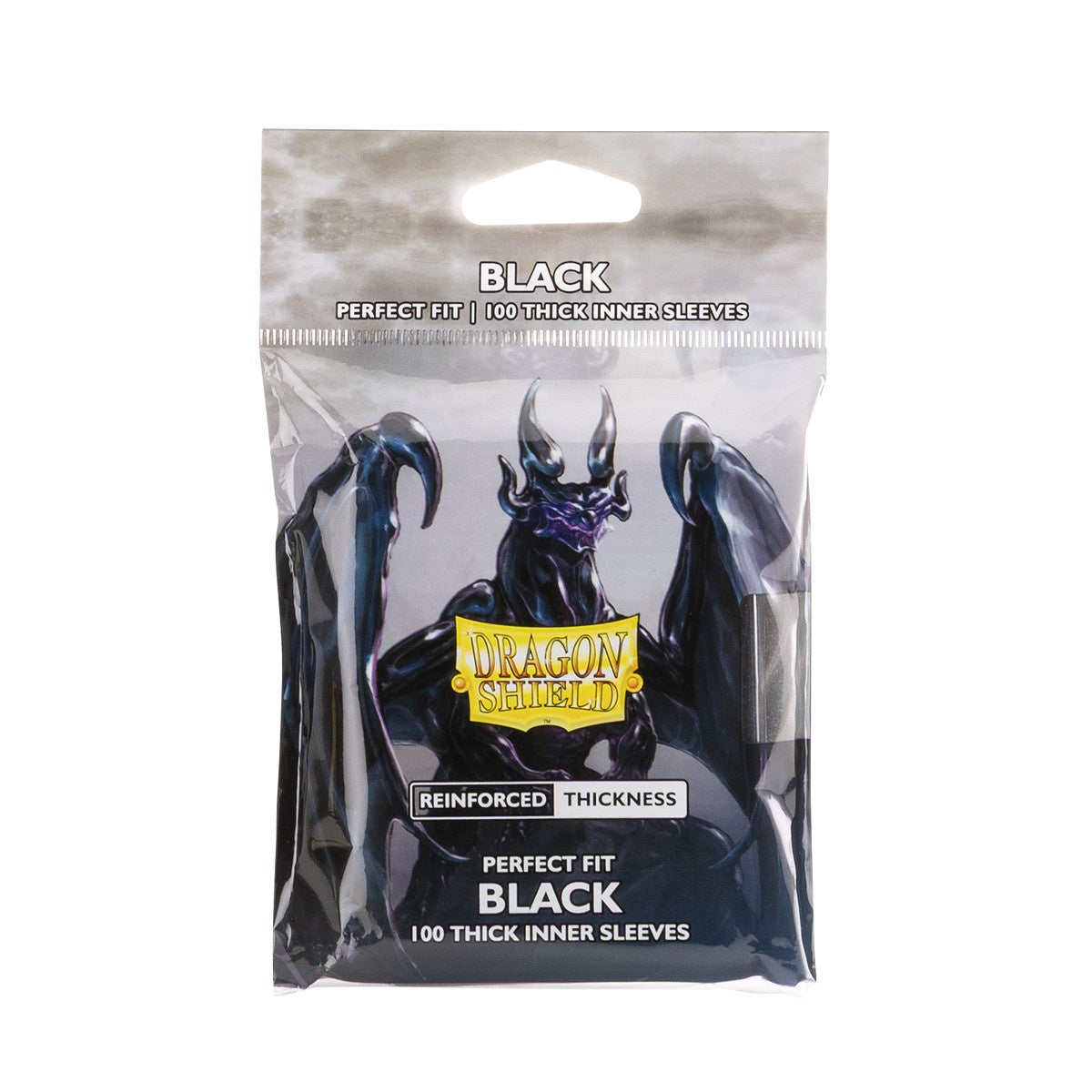 Dragon Shield: 100ct Perfect Fit Standard Size Thick Inner Sleeves - Black *Expected Release Date 11-21-2025*