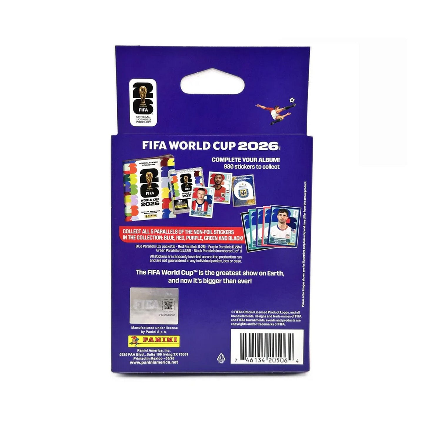 2026 Panini FIFA World Cup Soccer 10ct Sticker Pack Mega Hanger Box