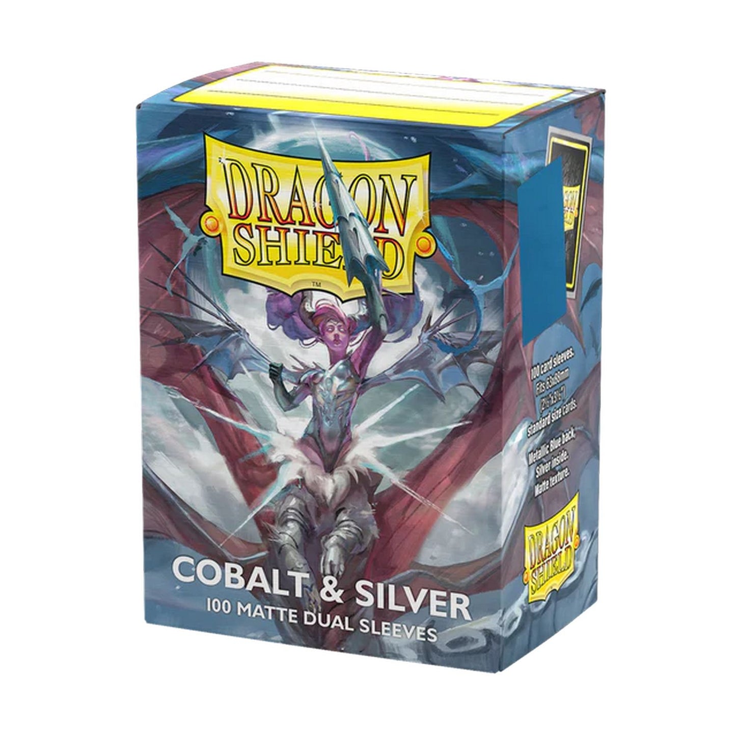Dragon Shield: 100ct Dual Matte Sleeves - Cobalt & Silver