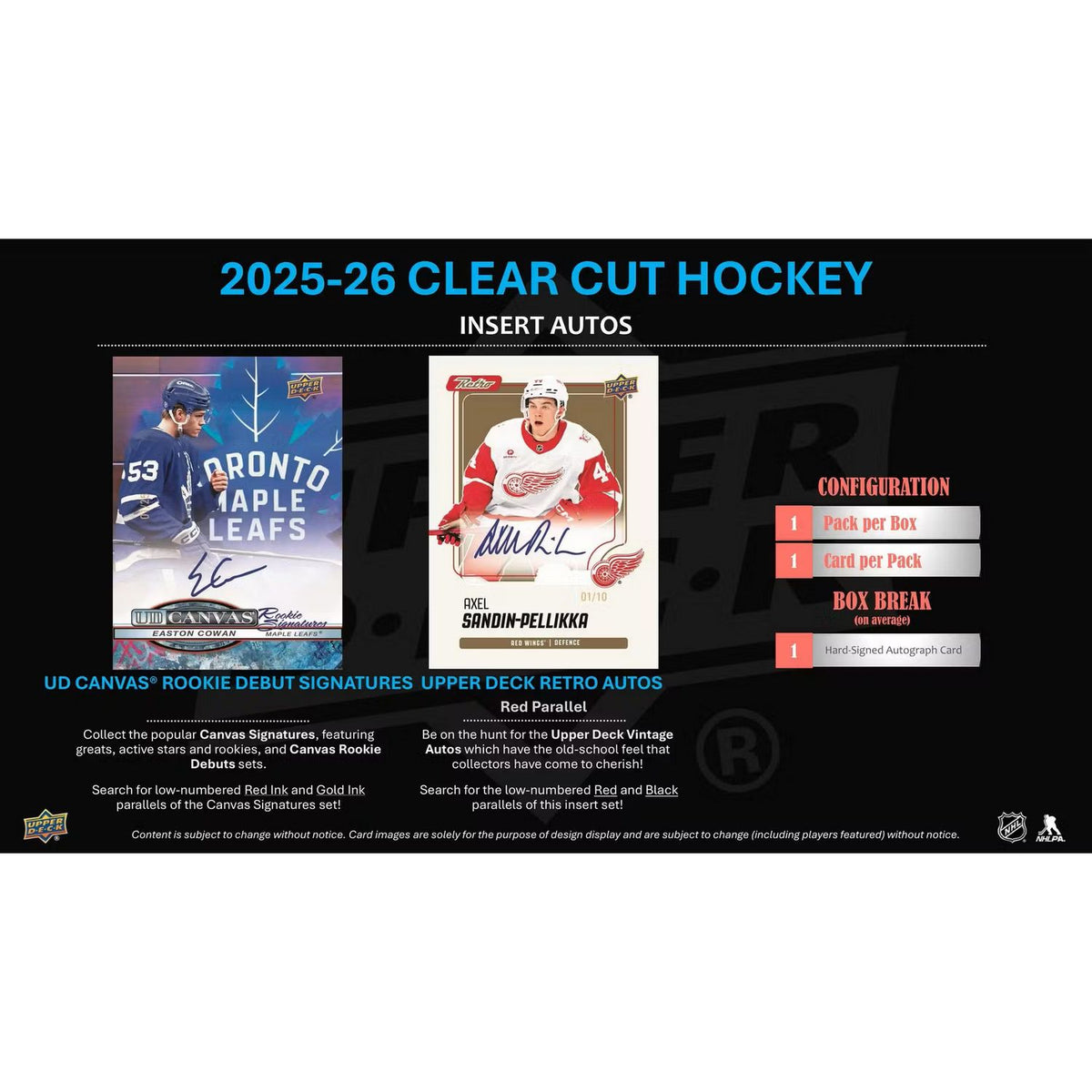 2025-26 Upper Deck Clear Cut Hockey Hobby Box *Contact Us To Order*