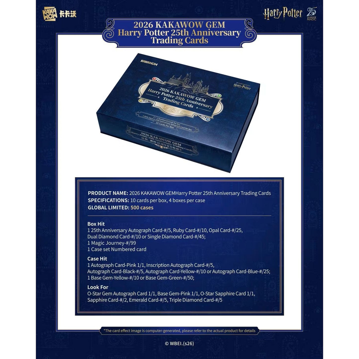 2026 Kakawow Gem Harry Potter 25th Anniversary Hobby Box