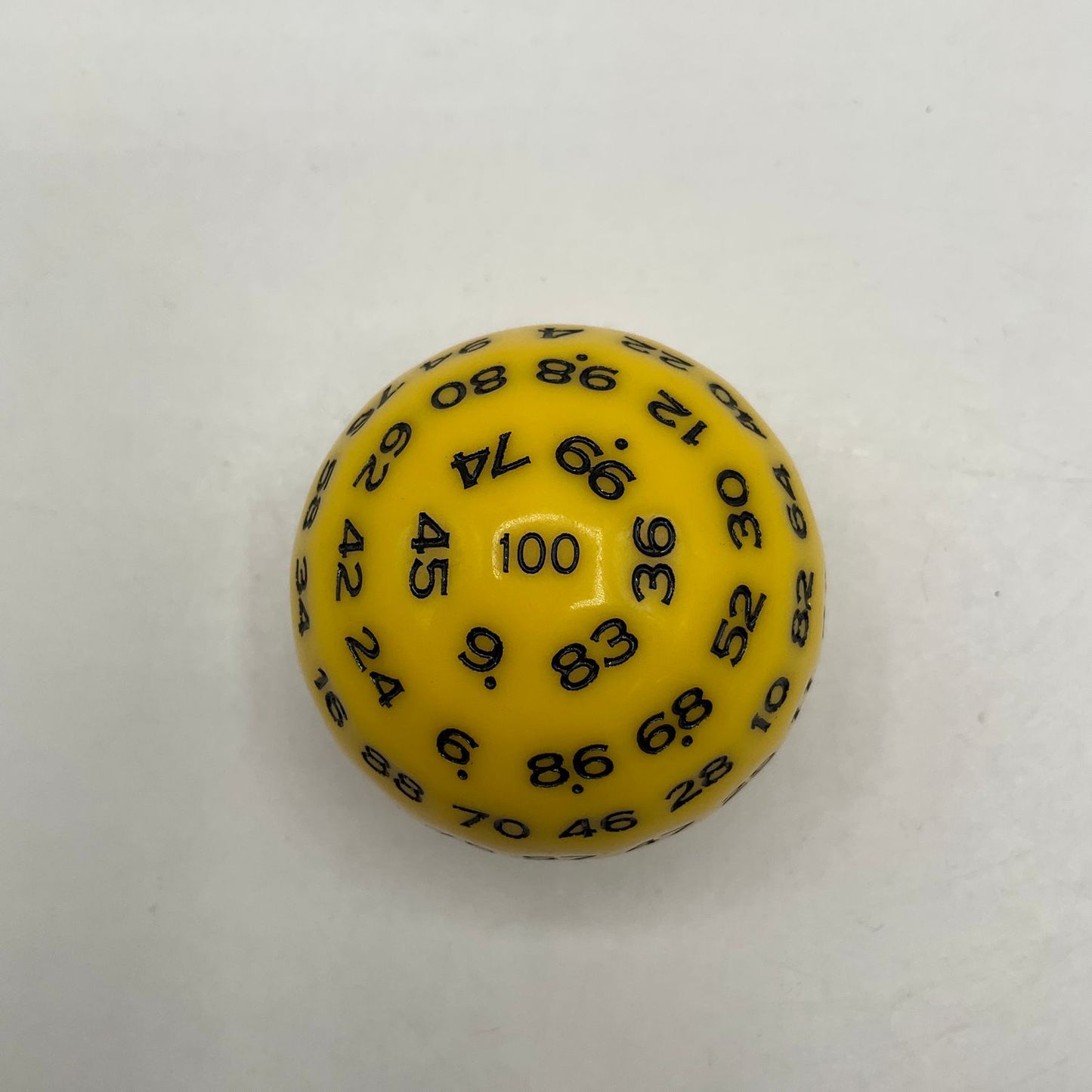 Critical Hit Collectibles: Single Yellow D100 Opaque Polyhedral Die with Black Numbers for RPGS