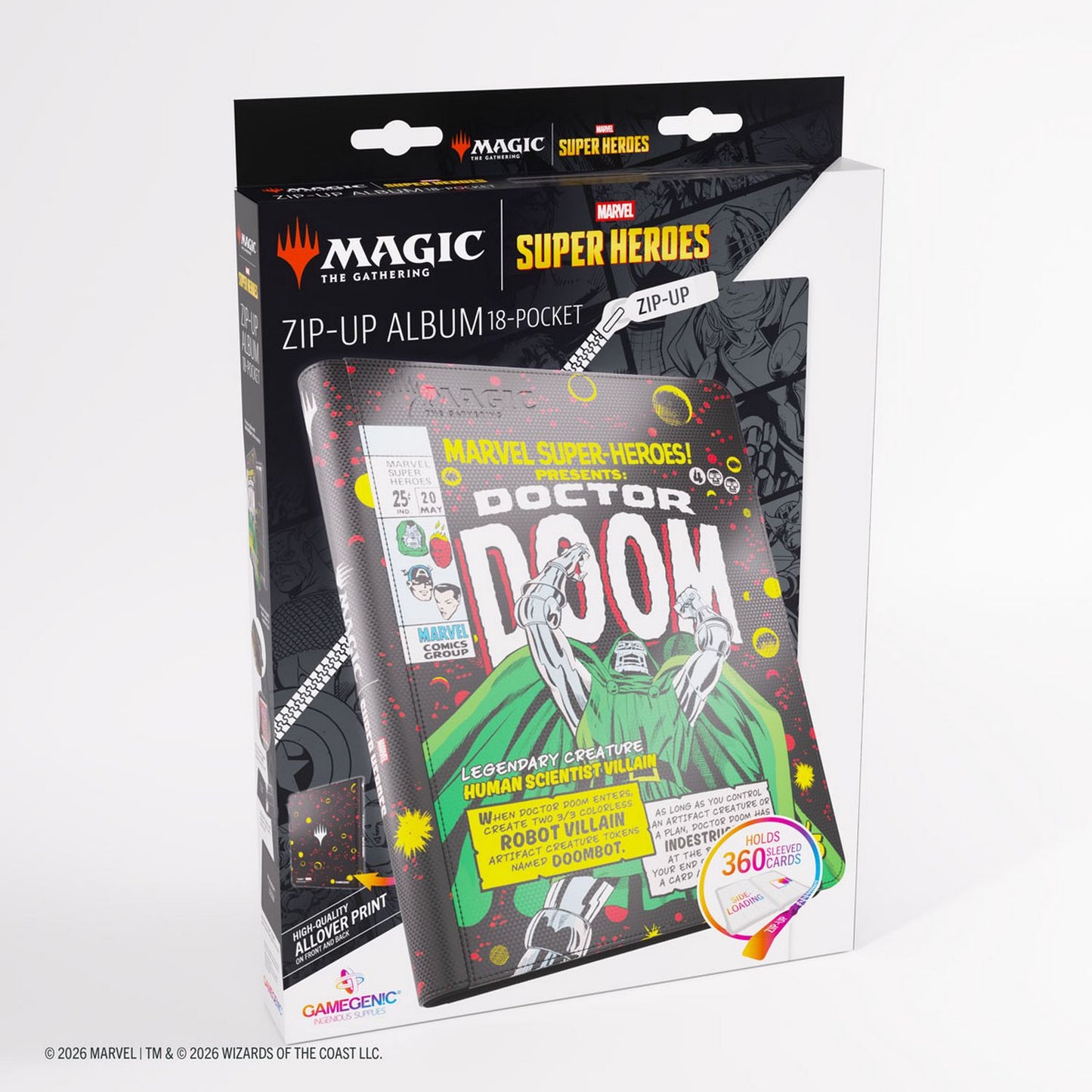 Gamegenic: Magic the Gathering | Marvel Super Heroes Zip-Up Album 18-Pocket (Doctor Doom)