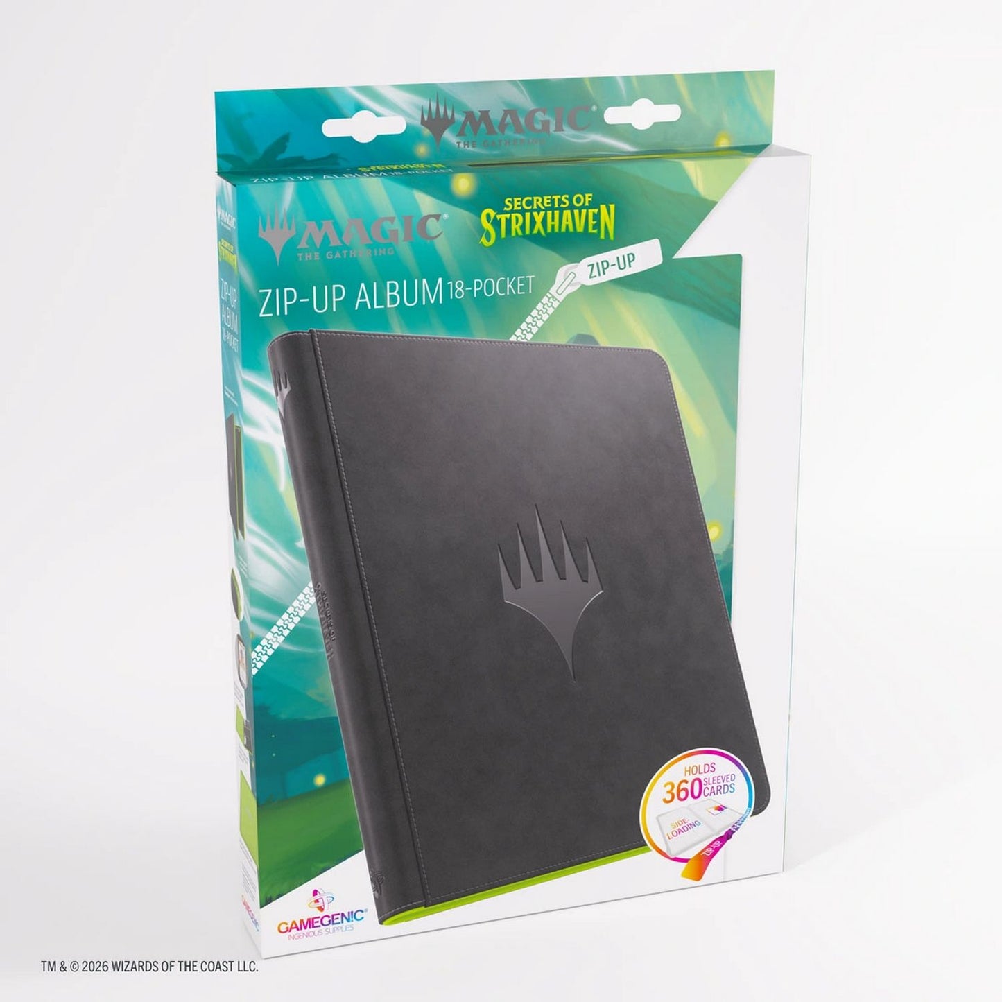 Gamegenic: Magic the Gathering Secrets of Strixhaven Zip-Up Album (Black/Green)