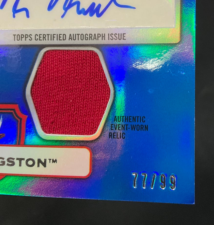 Kofi Kingston 2010 Topps Platinum Blue Swatch Auto 77/99 #59