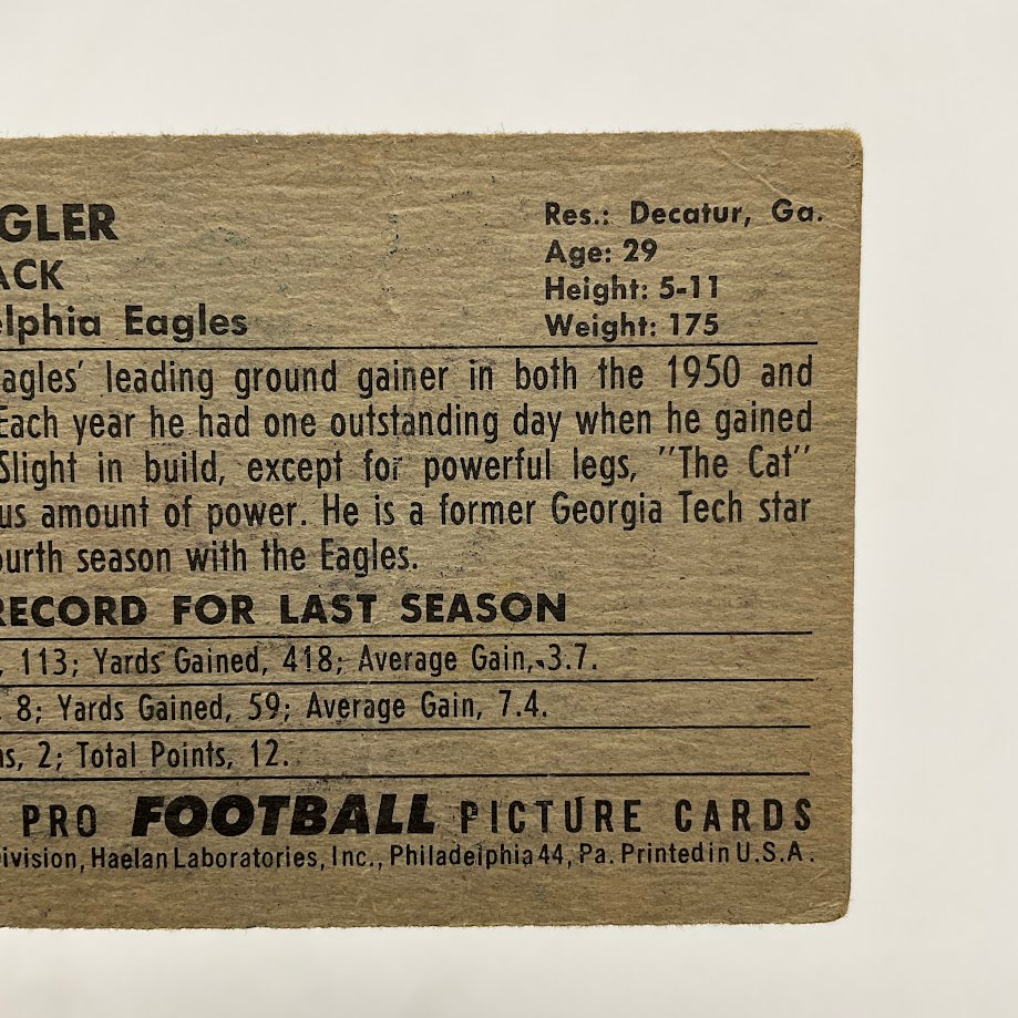 Frank Ziegler 1952 Bowman Mini RC #119 Philadelphia Eagles GD