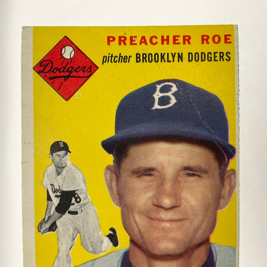 Preacher Roe 1954 Topps #14 Brooklyn Dodgers VG - Collector Store LLC