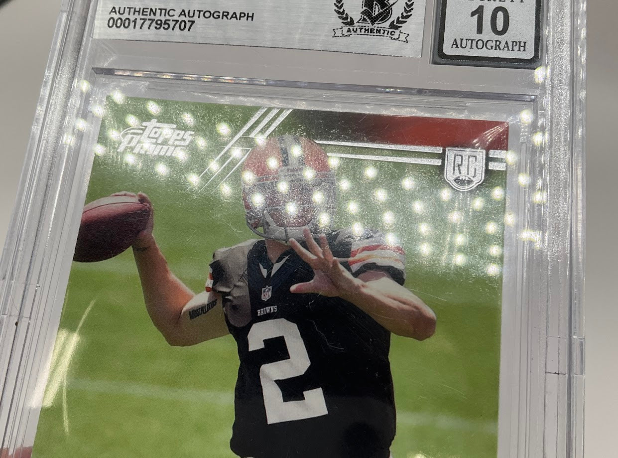 Johnny Manziel 2014 Topps Prime RC with Beckett Authentic Auto 10