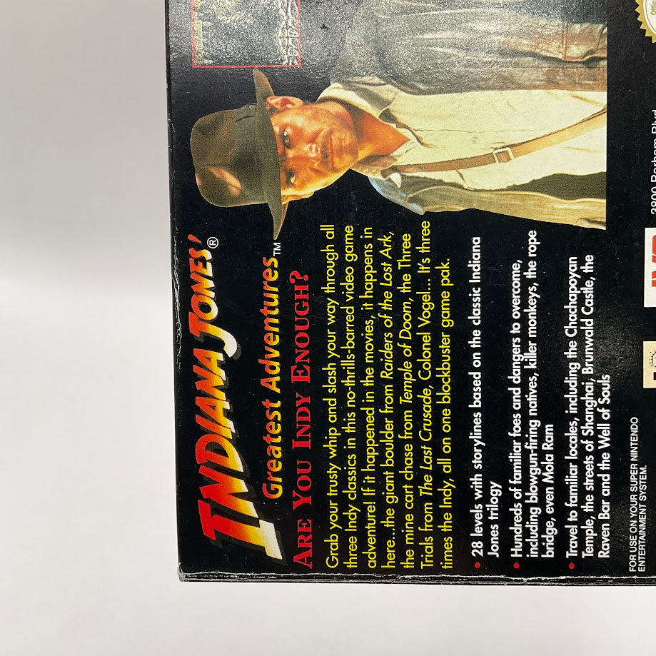 Indiana Jones' Greatest Adventures Super Nintendo CIB