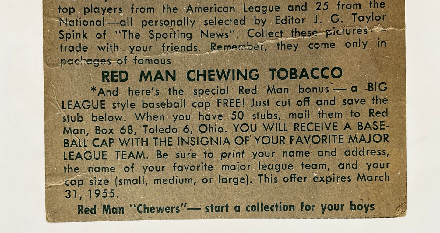 Lew Burdette 1954 Red Man #24 Milwaukee Braves VG #2