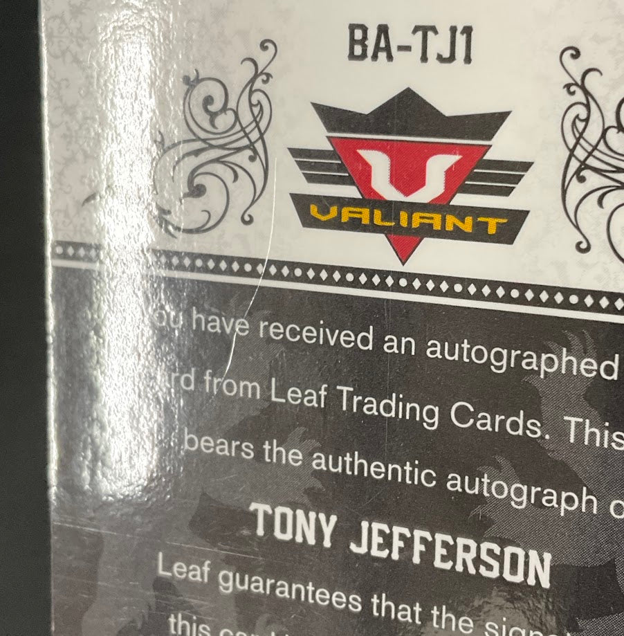 Tony Jefferson 2013 Leaf Valiant Auto #BA-TJ1