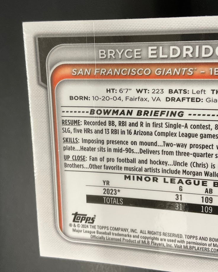 Bryce Eldridge 2024 Bowman Chrome Green Ice Refractor 61/99 #BCP-134