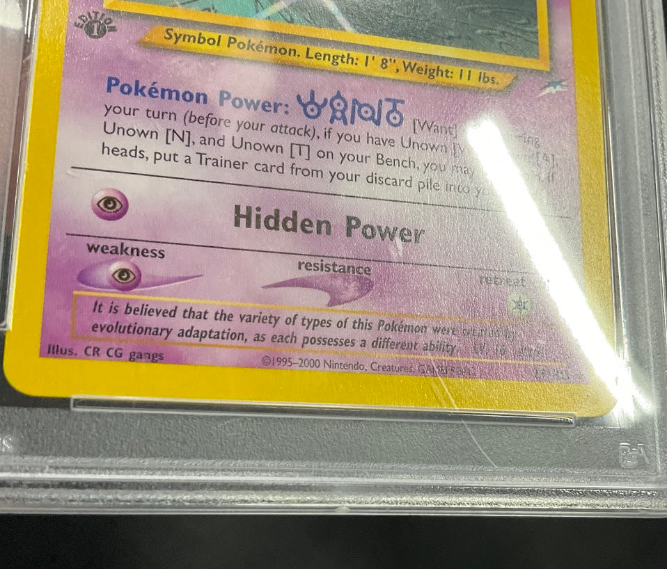 Unown W Pokemon Neo Destiny 1st Edition #29 PSA 9