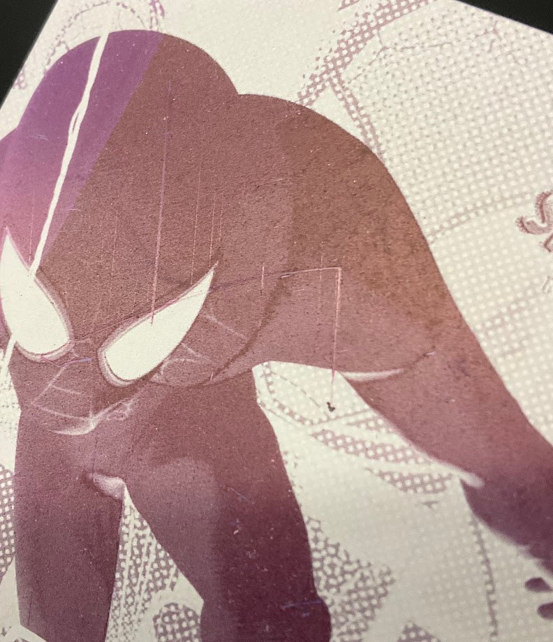 Shamelk Moore 2022 Upper Deck Marvel Spider-Man Magenta Printing Plate Auto 1/1