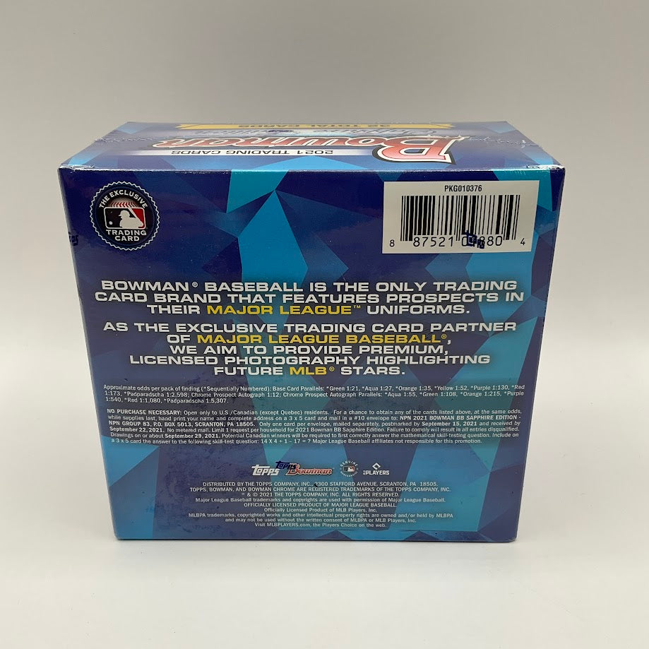 2021 Bowman Baseball Sapphire Hobby Box - Collector Store LLC