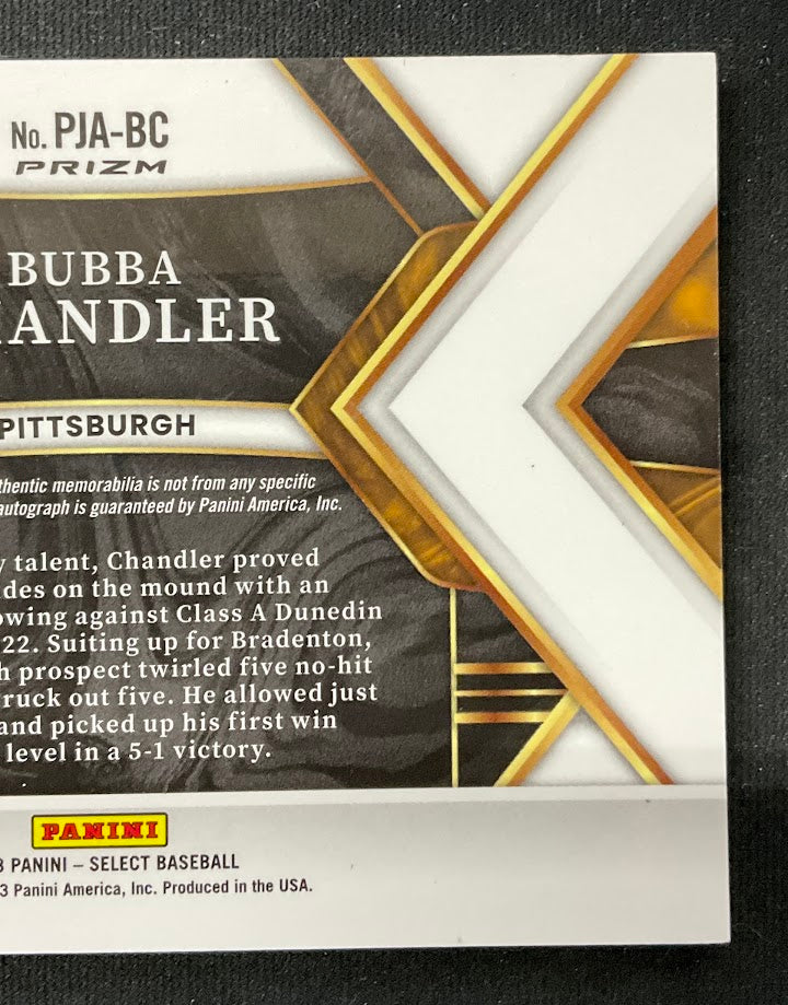 Bubba Chandler 2023 Panini Select Prizm Swatch RC Auto 1 of 1 - Collector Store LLC