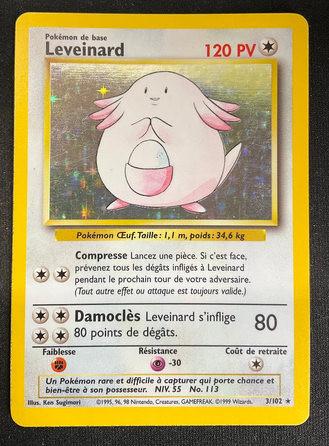 Chansey Pokemon Base Set Holo French #3 MP - Collector Store LLC