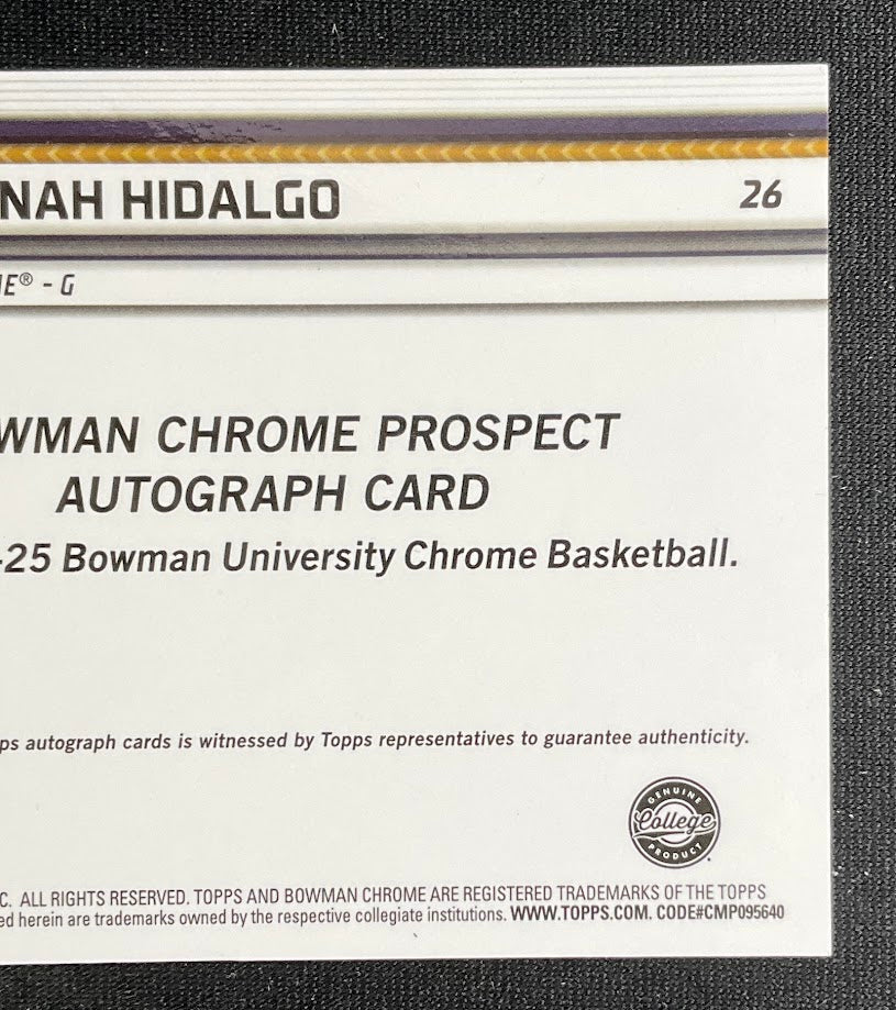 Hannah Hidalgo 2024-25 Bowman Chrome University Red Wave Refractor Auto 06/45