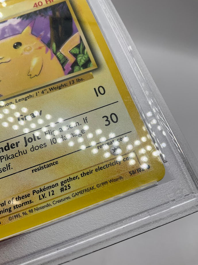Pikachu Pokemon Base Set Yellow Cheeks #58 PSA 8
