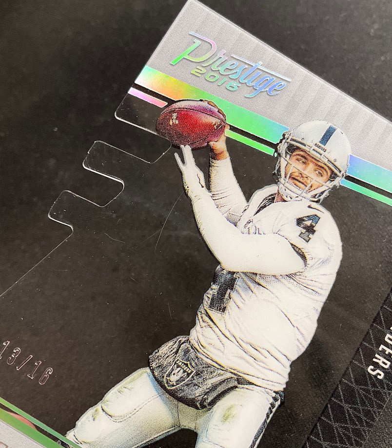 Derek Carr 2016 Panini Prestige Inside the Numbers Clear Die-Cut 13/16 #5