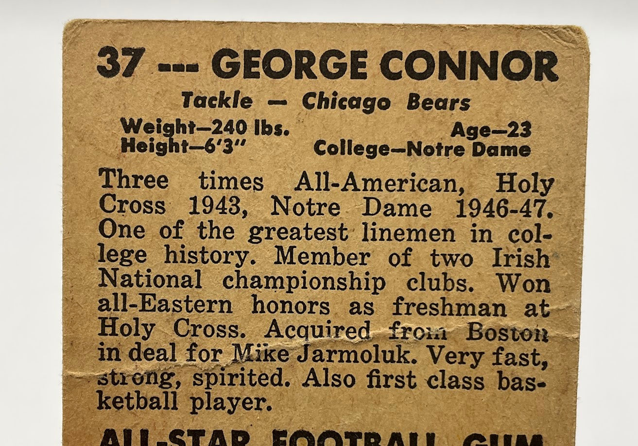 George Connor 1948 Leaf #37 Chicago Bears PR #2