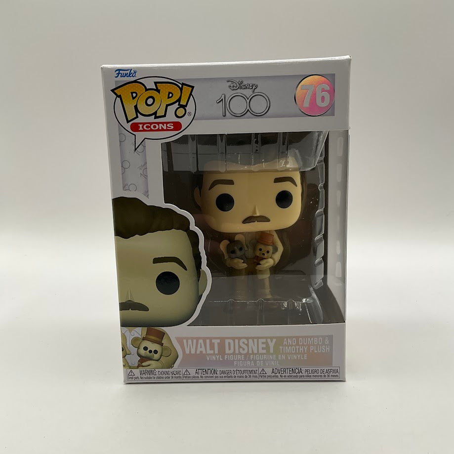 Walt Disney & Dumbo & Timothy Plush Funko Pop! Disney 100 #76