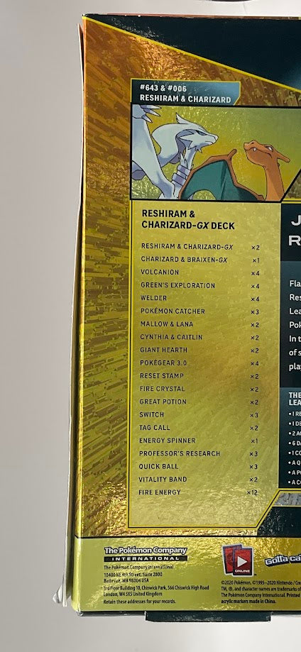 Pokemon: Reshiram & Charizard GX League Battle Deck *See Pictures for Details*