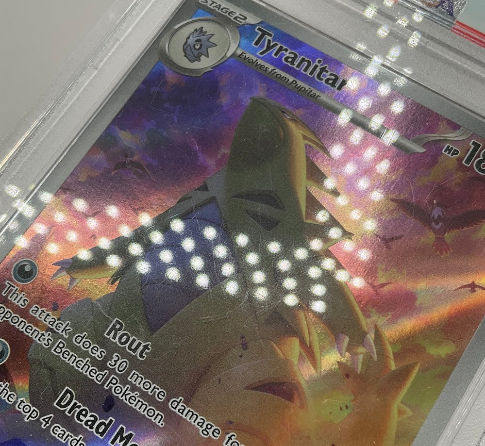 Tyranitar Pokemon Paldean Fates Illustration Rare #222 PSA 8