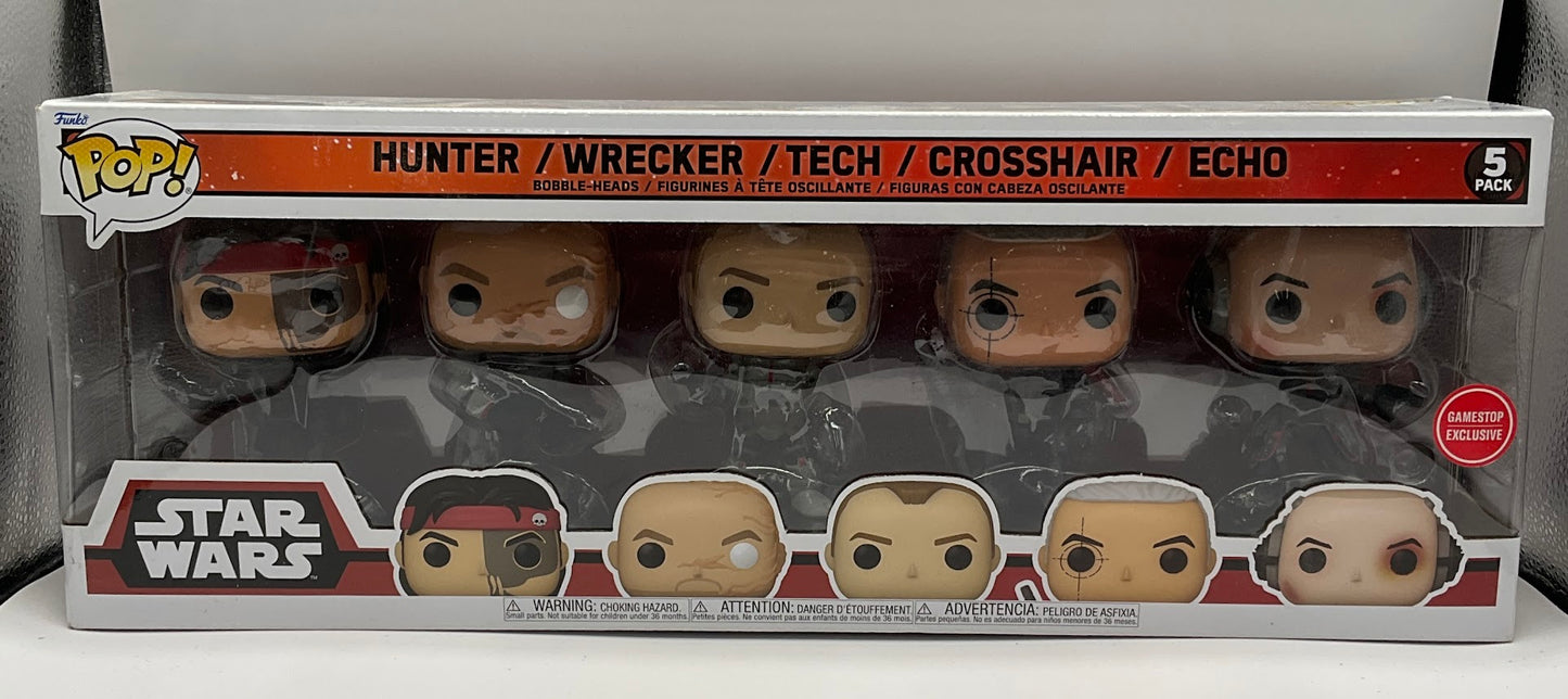 Hunter Wrecker Tech Crosshair Echo Funko Pop! Star Wars 5 Pack GameStop