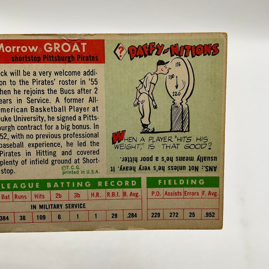 Dick Groat 1955 Topps #26 Pittsburgh Pirates VG