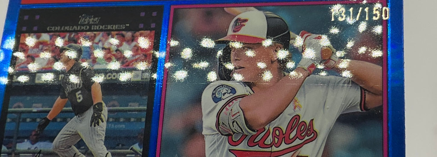 Jackson Holiday 2025 Topps Chrome Heritage Father & Son Blue Refractor 131/150